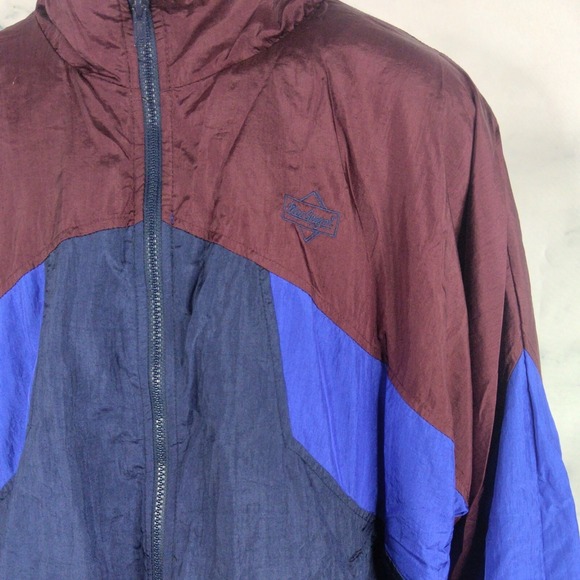 Mens VTG 90s MacGregor Black Nylon Windbreaker Track Jacket L Athletic Zip - Picture 3 of 10